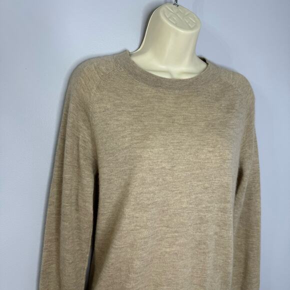 Madeleine Thompson Cashmere Crew Neck Sweater Tan Soft Luxury Small - Picture 4 of 8